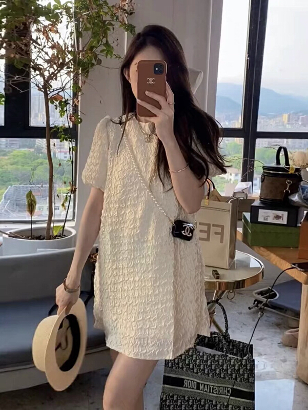 [Dai Dai] small fragrance temperament bubble cotton loose dress ys4720\hbx