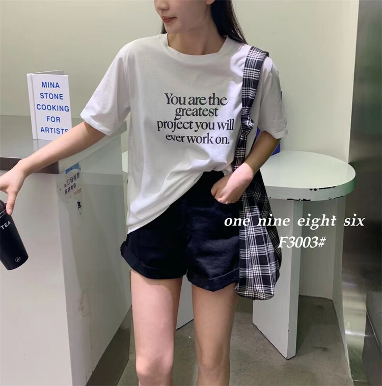 [1986] personalized letters casual round neck short sleeve T-shirt ys1-3003\xyy