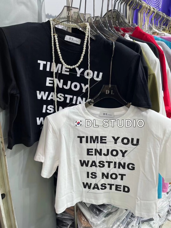 [DL] lettered Pullover short sleeve T-shirt 8639\wtt