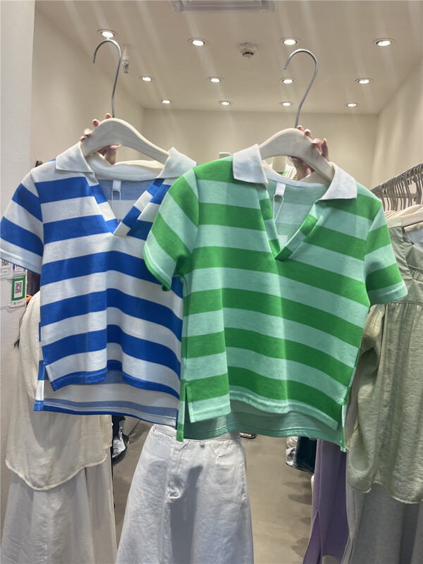 Original price 39.48! New in early summer! 【E】 Stripe minority Korean shirt 18028\lsw