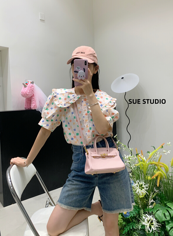 [Sue studio] aging fashion baby collar shirt 22303\zjy