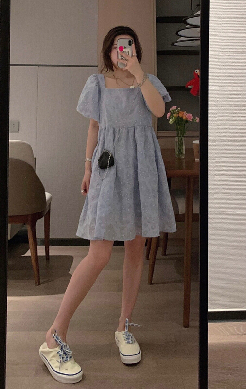 [wgwe] French bubble sleeve waist dress 1778\pcz