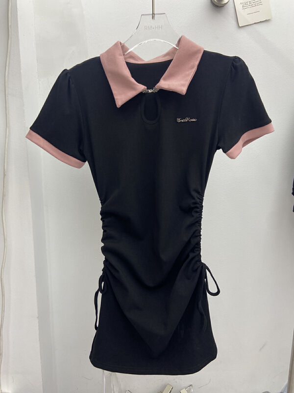 [M.H] Korean versatile pleated slim fitting dress 8360\pcz