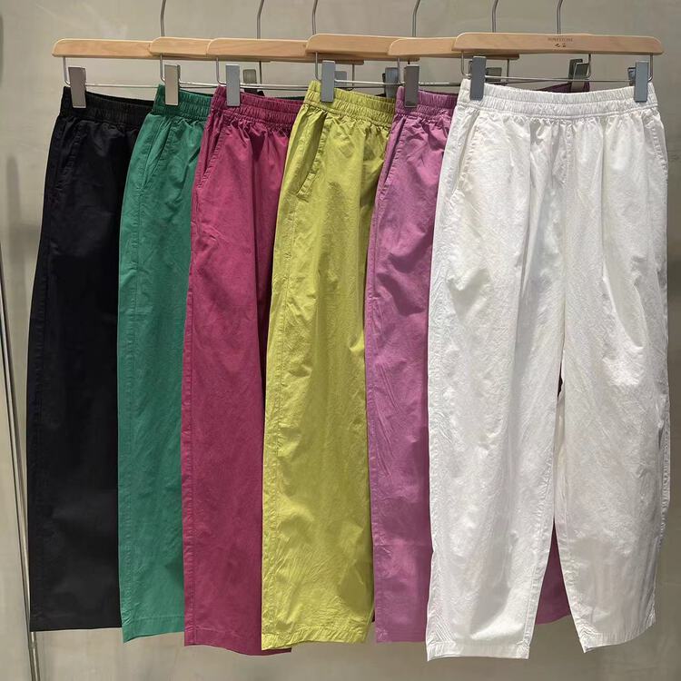 [fabric] elastic waist Japanese comfortable casual pants 862037\l