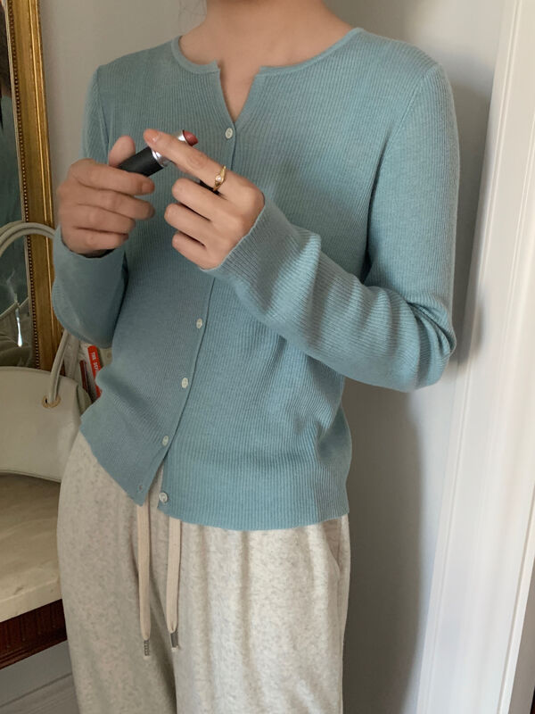 [feeding] simple solid color versatile knitted cardigan (including 33% wool) ys2-613\cqw