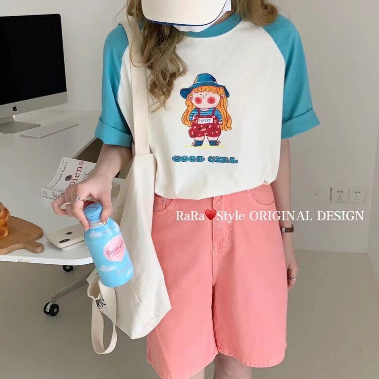 [rara] lazy cartoon fashion short sleeve T-shirt 79156-3\lsl