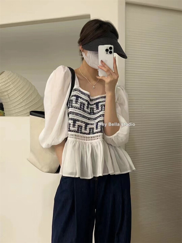 [hey Bella] stitching fashion classic shirt ys1-1658\ll