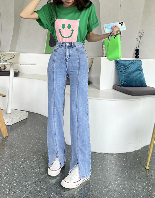 Original price: 80.08! [en Xi'er] slit elastic versatile jeans es0850\l