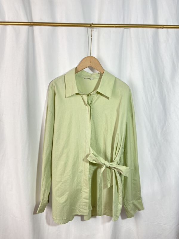 [Yi show shop] lace up simple loose shirt 1654\\cl