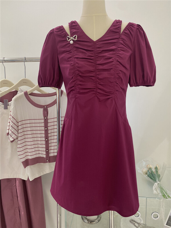 [Samir] V-neck retro dress 2133\lsw