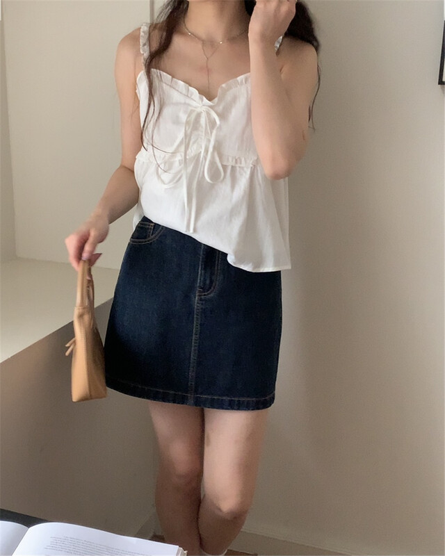 【 bluepops 】 temperament slim fitting denim skirt a2418\zxl