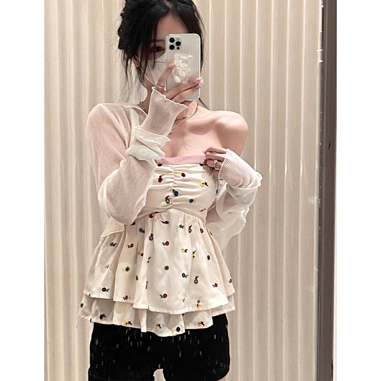 [Huaxi] design sense niche Strapless vest / sling 9229\pcz