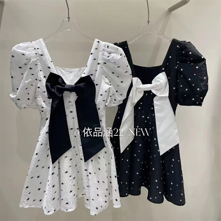 [yipinhan] bubble sleeve square neck lady dress 8961\pcz
