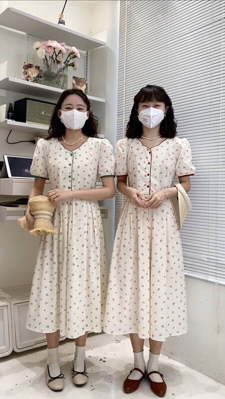 [c.hfeiyang] V-neck floral dress 6829\hbx