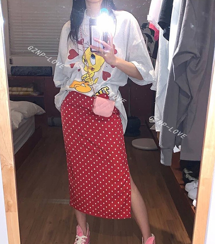 [w+] Love Print Pullover short sleeve T-shirt 5036\wtt