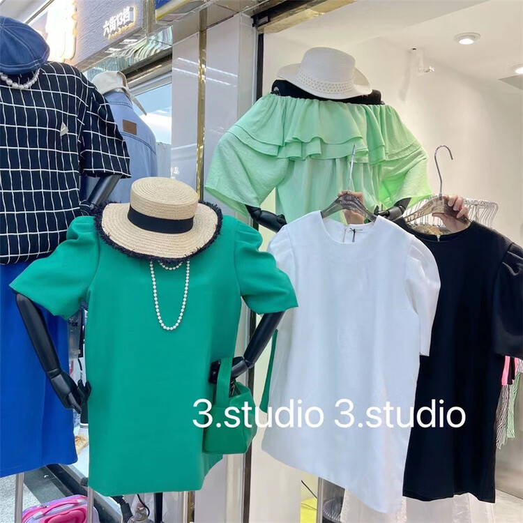 In early summer! [3.studio] niche bubble sleeve doll dress 22087\xyy