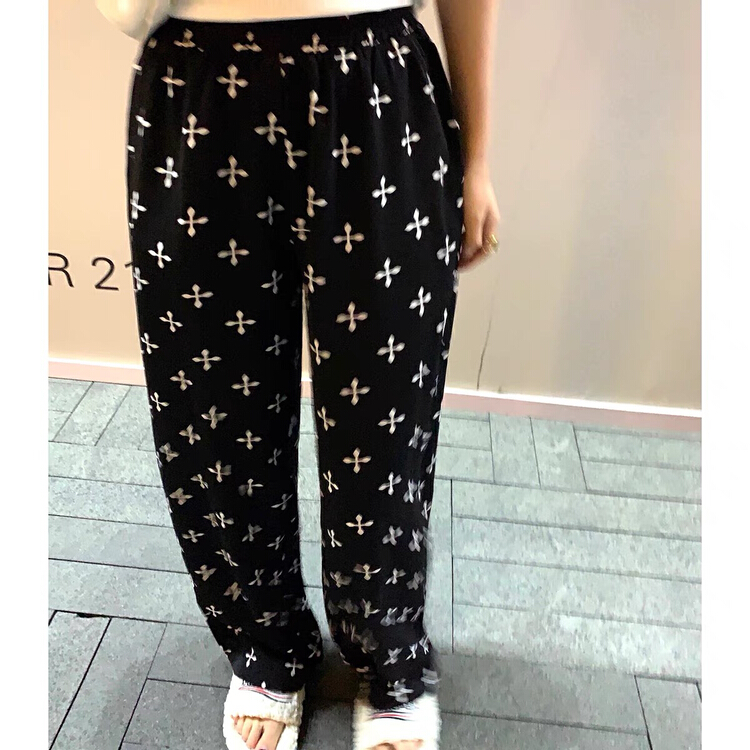 [jun.t] printed floor High Waist Wide Leg casual pants 6093\pcz
