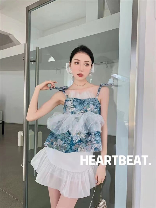 [hearteat] floral sweet Lace Princess vest / suspender (only suspender) h5101\zjy