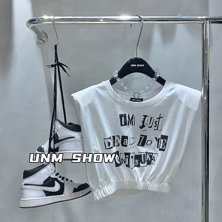 [unm-show] fashionable Street trend letter printed vest / sling (only selling vest) 6298\wtt