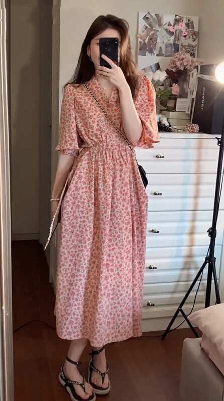 In early summer! [y.jia EJA] gentle aging drawstring dress (excluding matching) ys1-6731\pcz