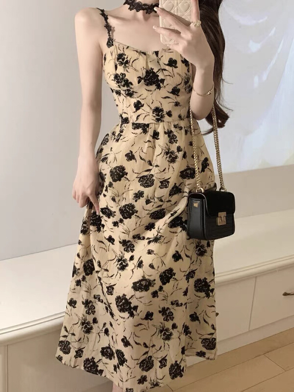 [Huaxi] sling backless retro dress 9127\pcz