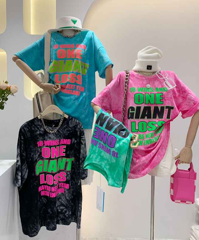 [wlady] Korean tie dyed xiaozhongchao short sleeve T-shirt ys1-393\wtt
