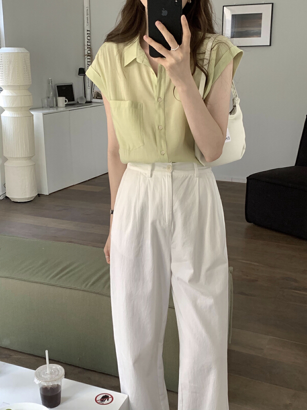[T.G] simple and versatile solid button up shirt 17501\cls