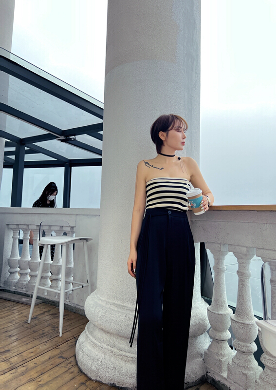 [semi plain] sexy classic striped Strapless vest / suspender ys1-021\zjy