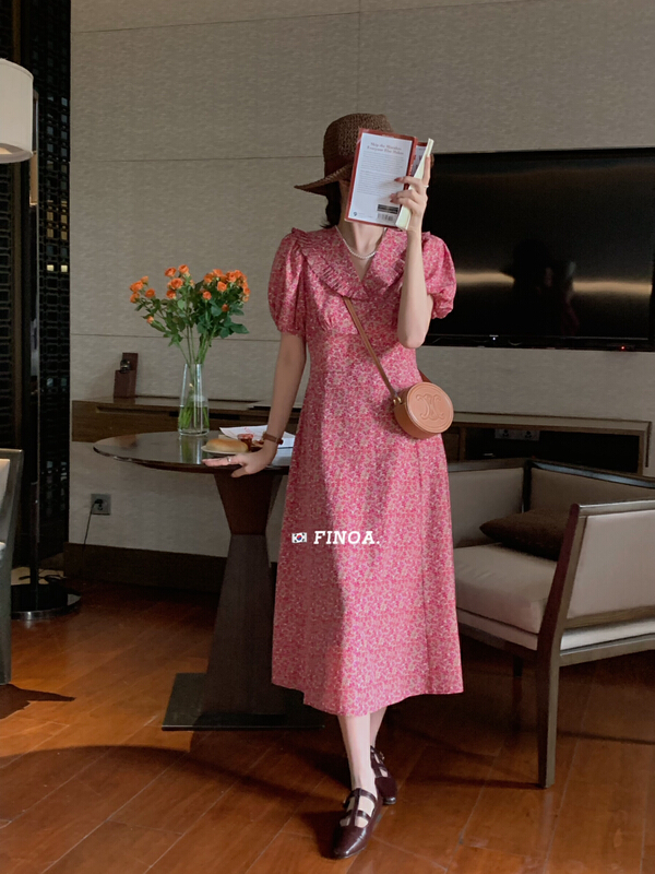 [finoa] baby collar fashion Decor floral dress finoa10565