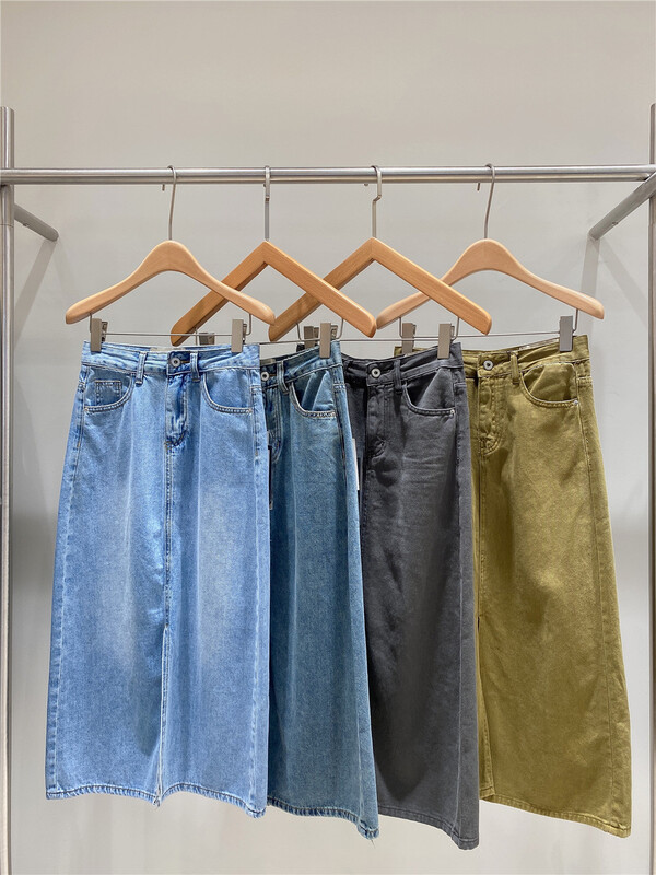 [o not 1] Korean casual slit skinny denim skirt ys1-w871\lsw