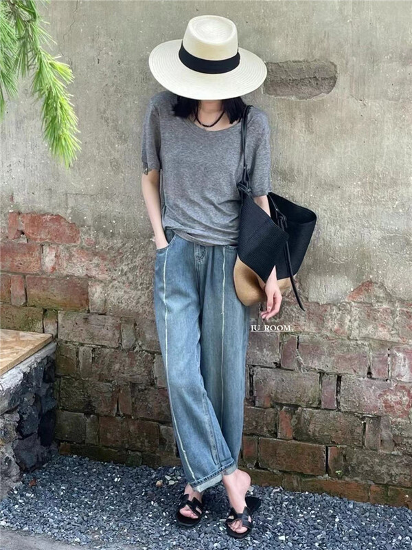 [IU room] Korean versatile comfortable casual jeans 1259\xyy