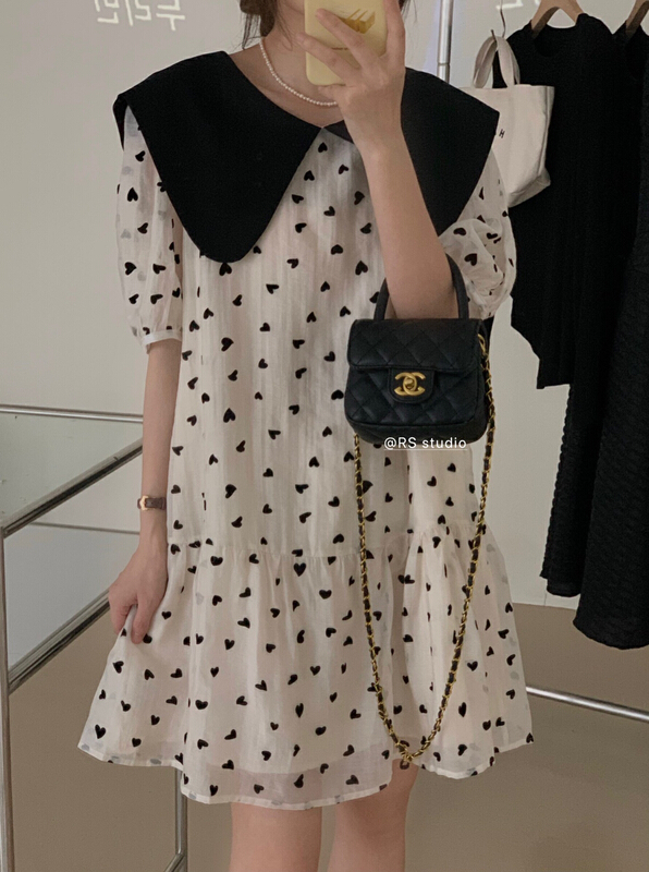 [RS] fresh and simple bowknot polka dot dress rs2208\xyy