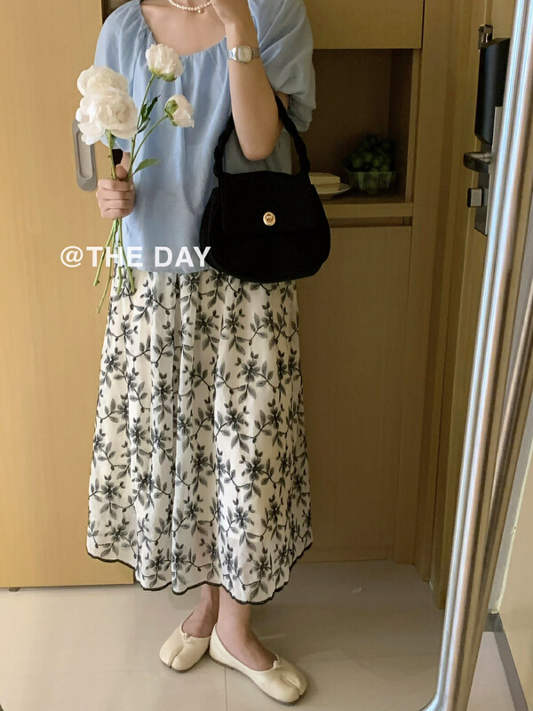 [the day] embroidered hem lace skirt 8991\ll