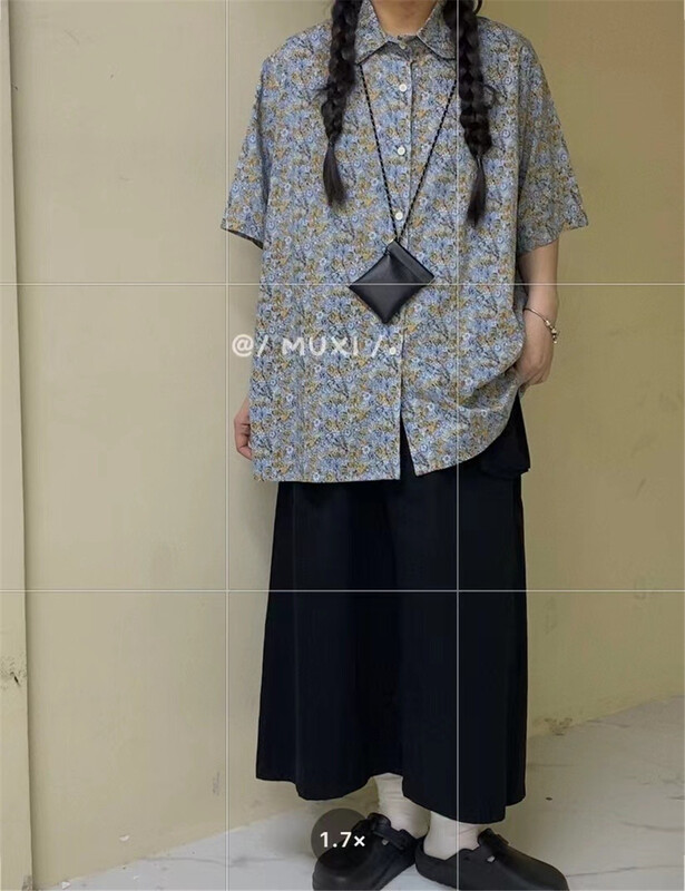 [bathing] single breasted floral comfortable shirt (only selling shirts) 1232\l