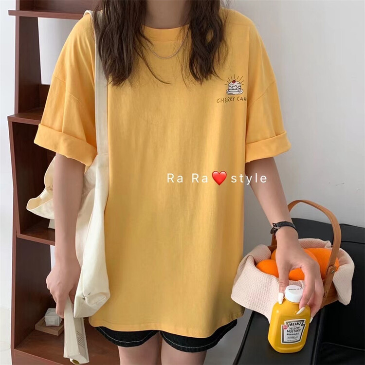 [rara] casual simple puppy cake printed short sleeve T-shirt 79155\lsl