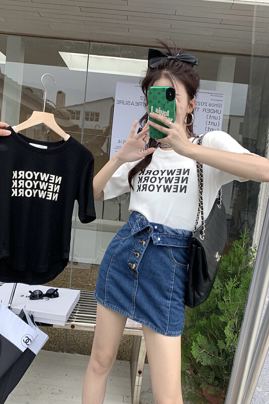 [our] casual and versatile letter printed short sleeve T-shirt 10605\lsw