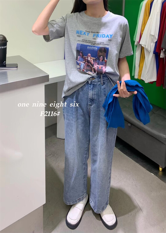 [1986] casual loose print short sleeve T-shirt 2116\xyy