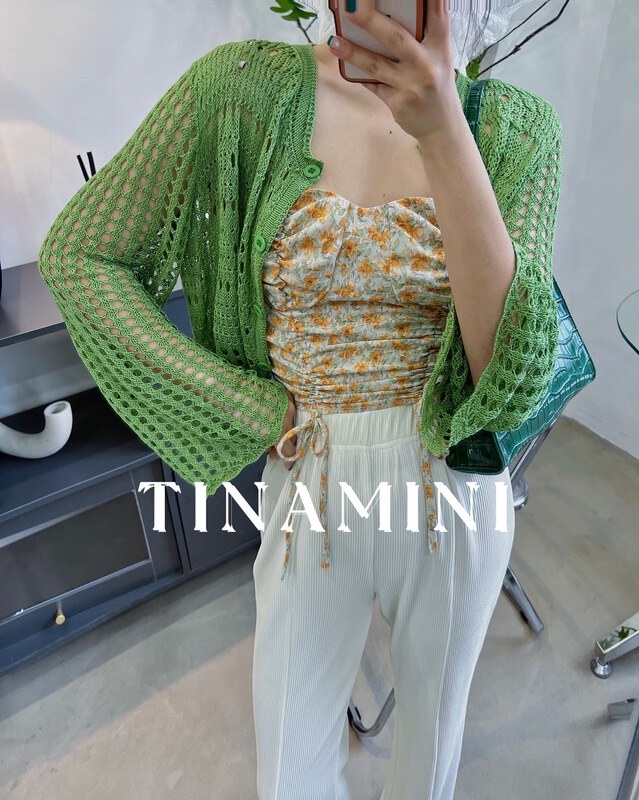 [tinamini] Korean floral pleated vest / sling ys1-6757\hjy