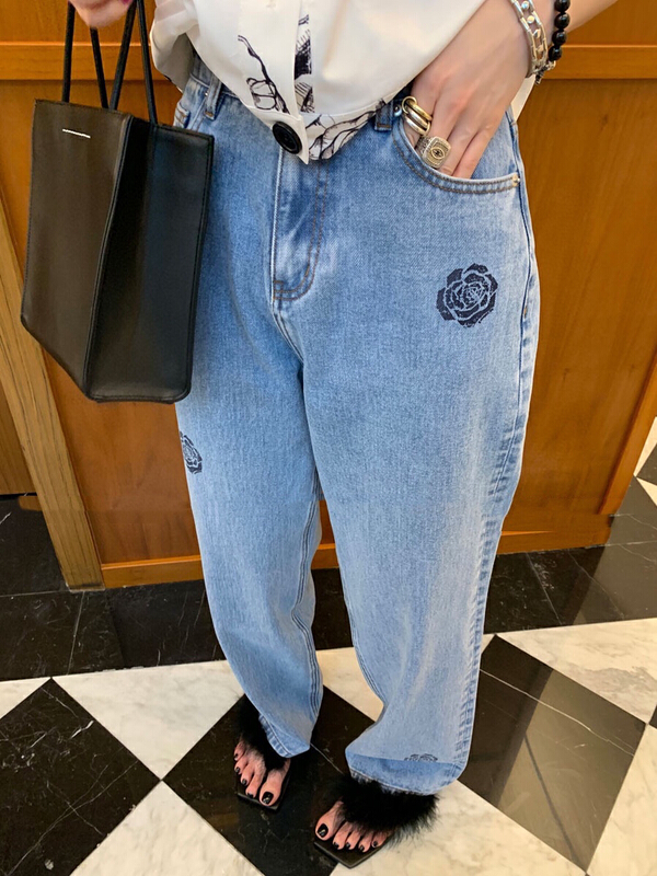 [wgwe] straight tube loose skinny jeans 1725\pcz