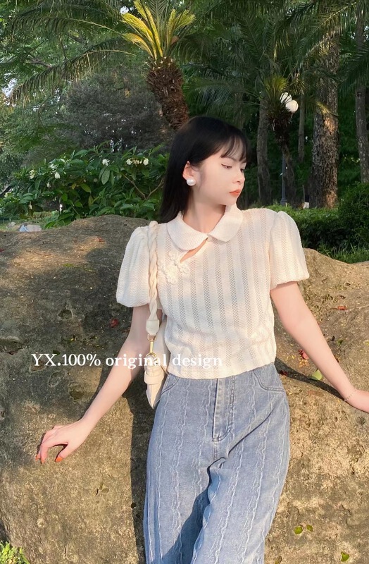 [y.x] temperament national style baby collar button up shirt 5338\hjy