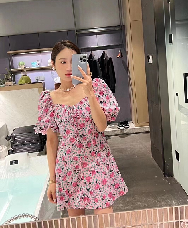 [mix] sweet aging wind broken flower waist dress 0290\t\wtt