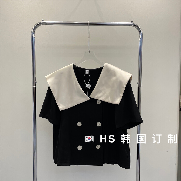[HS customized in Korea] temperament Han Shu baby collar shirt 22889\hjy