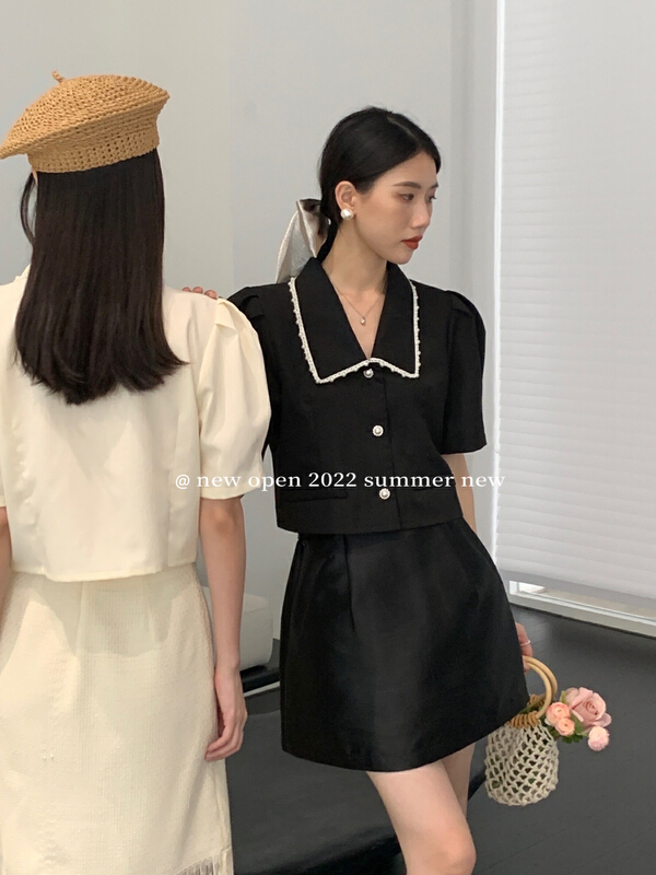 [new open] French Lapel bubble sleeve fashionable short coat gw22831\zxx