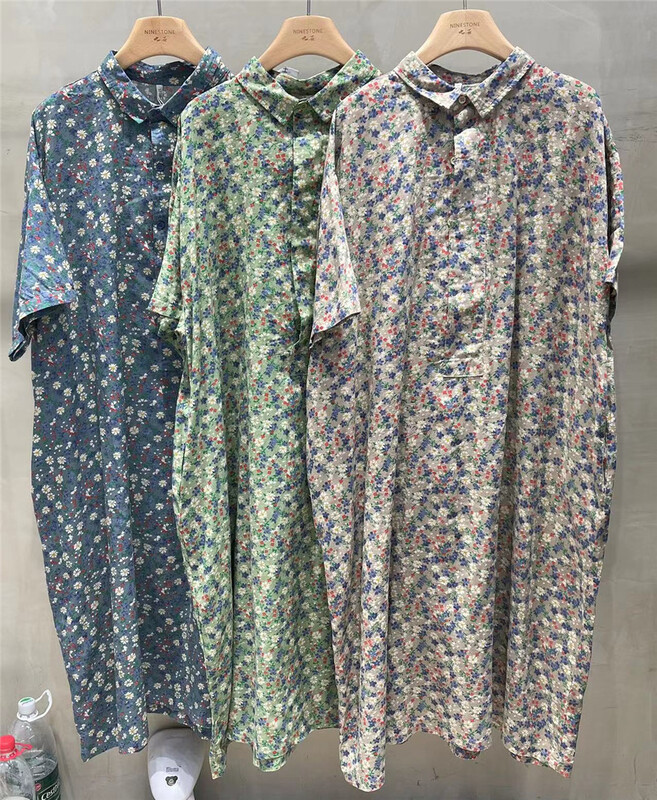[fabric] shirt floral retro dress 592115\l