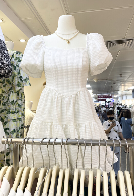 [amega] Fashion Square Neck simple fresh dress 6310\hbx