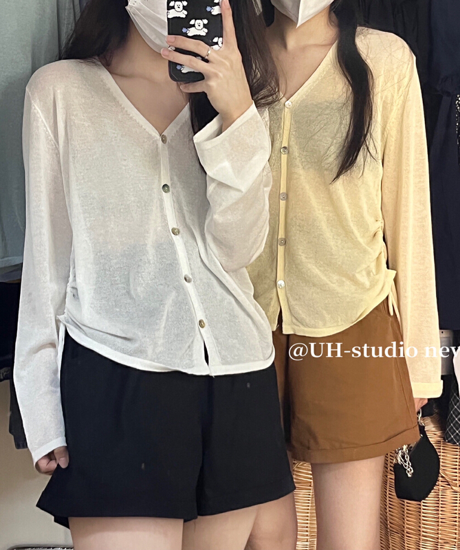 [uh] side drawcord design air conditioner sunscreen shirt 7826\hjy