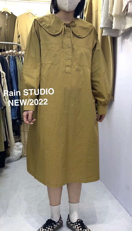 [rain] Korean round neck age reducing dress (with detachable shawl) 82017\xyy