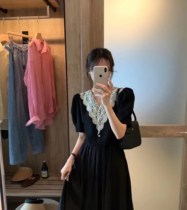 [Zoe Zoe] French lace V-neck temperament shirt c996\zjy