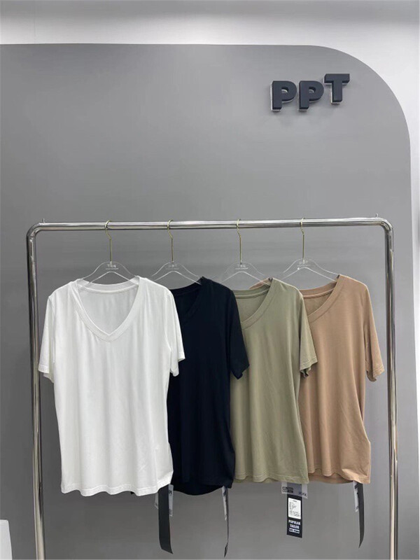 [ppt] V-neck simple casual short sleeve T-shirt 6533\l