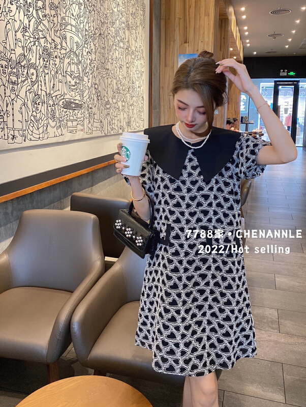 [chennnle] small fragrance sweet aging baby collar 2022 summer new gentle A-line niche design dress 9582\pcz